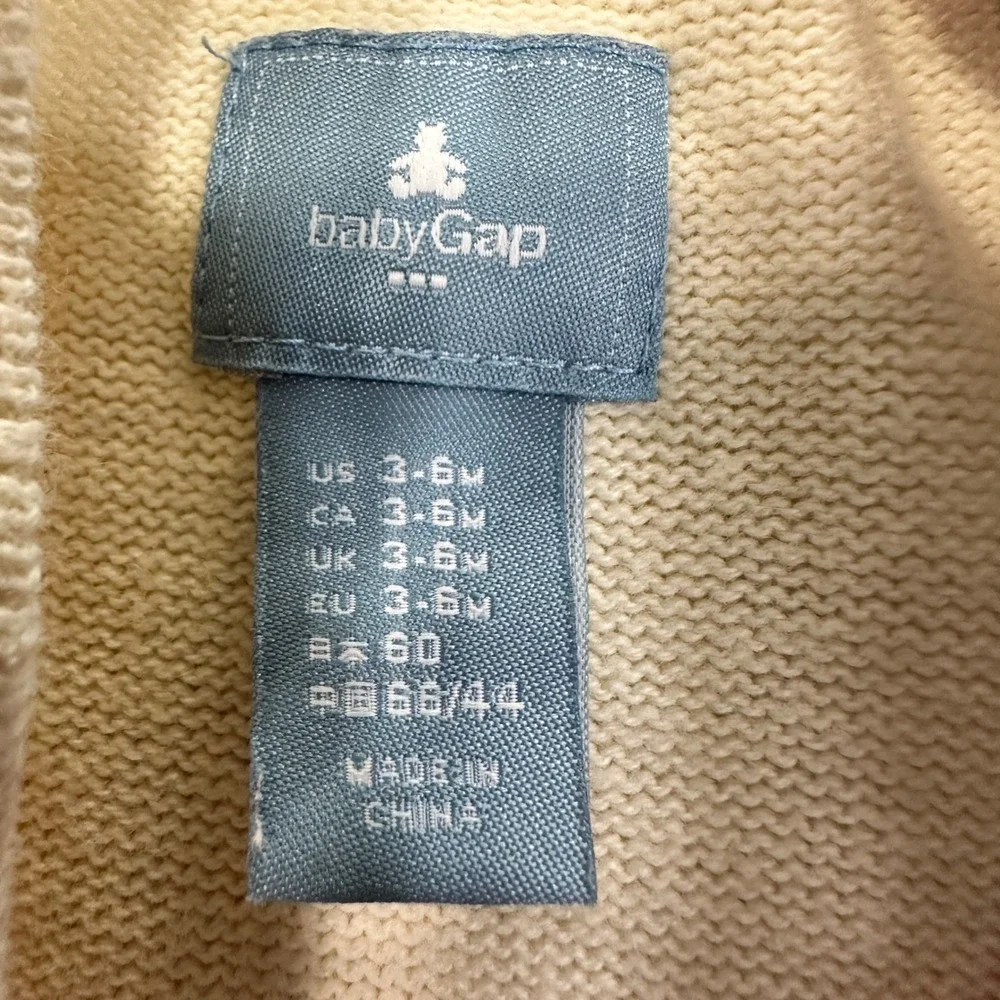 Baby Gap Knit Bow Romper Baby Girl 3-6M Cream Ruffle Shoulder | Coquette